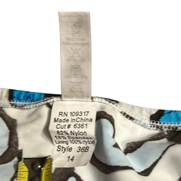 SUNSETS NWT, Swim skirt ,skort, sz 14, floral sea design,blue,white, coastal - Picture 15 of 15
